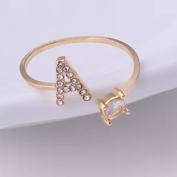 Initial S D A letter Ring Gold plated size 7 and 8 - Picture 4 of 12